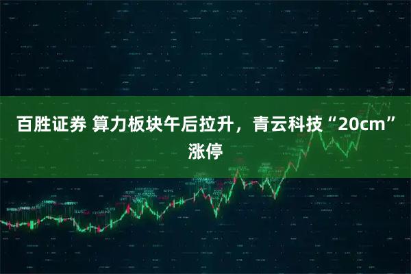 百胜证券 算力板块午后拉升，青云科技“20cm”涨停